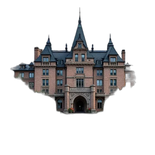 building, crown, umbrella, staff transparent PNG cut-out