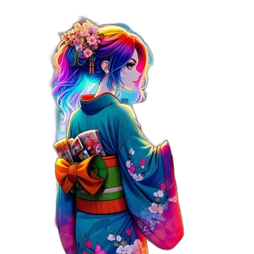 jacket, dress, staff, flower transparent PNG cut-out