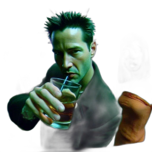 bottle, weapon, face, jacket transparent PNG cut-out