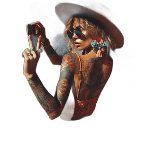 hat, jacket, jewelry, face transparent PNG cut-out