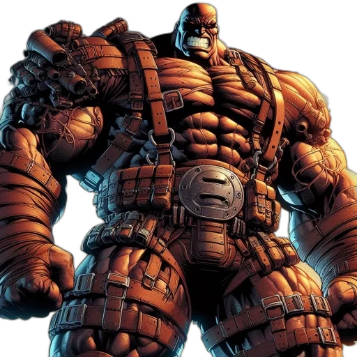 comic book art, concept art, 3d render, muscular transparent PNG cut-out
