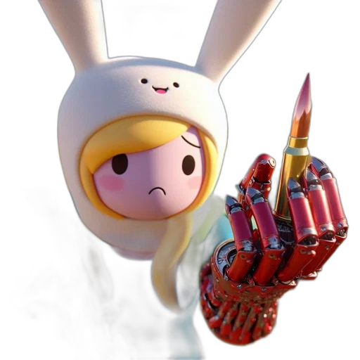 robot, weapon, staff, 3d render transparent PNG cut-out