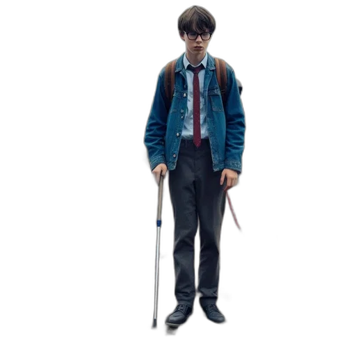 jacket, staff, 3d render, concept art transparent PNG cut-out
