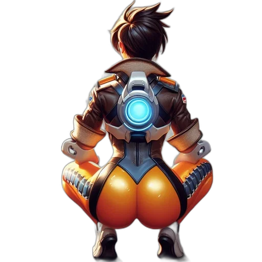 robot, jacket, staff, weapon transparent PNG cut-out