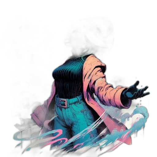 weapon, hair, jacket, robot transparent PNG cut-out