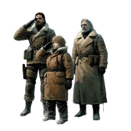 jacket, weapon, concept art, 3d render transparent PNG cut-out