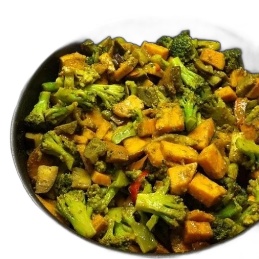 food, pan, stir-fried, vegetables transparent PNG cut-out