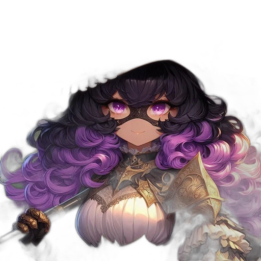 hair, staff, mask, crown transparent PNG cut-out