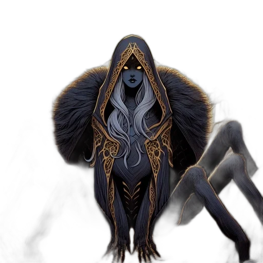 mask, creature, hair, staff transparent PNG cut-out