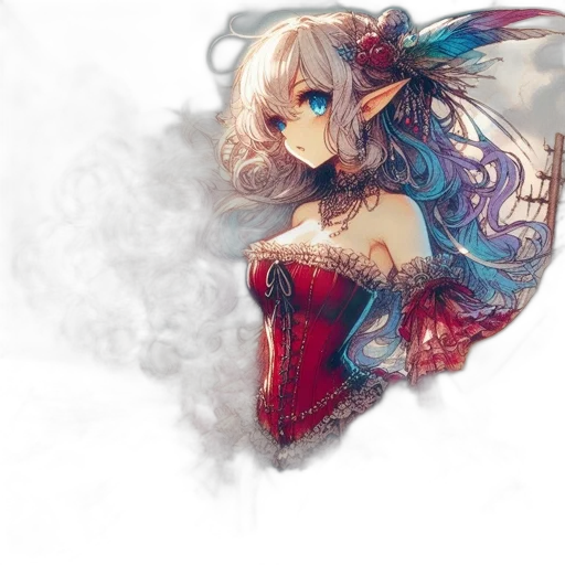 dress, dragon, mask, weapon transparent PNG cut-out
