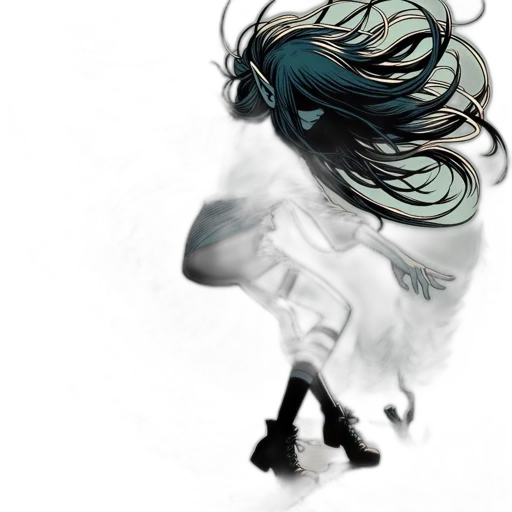 hair, mask, dress, creature transparent PNG cut-out