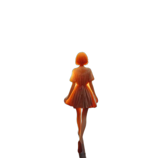 dress, robot, creature, staff transparent PNG cut-out