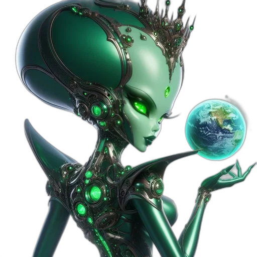 robot, creature, staff, jewelry transparent PNG cut-out