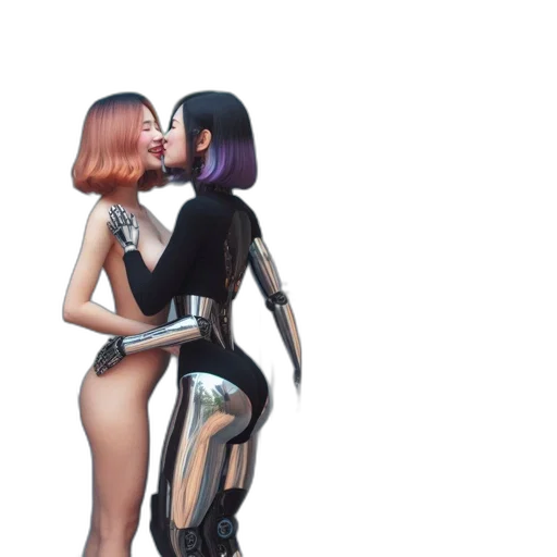 robot, dress, concept art, cyberpunk transparent PNG cut-out