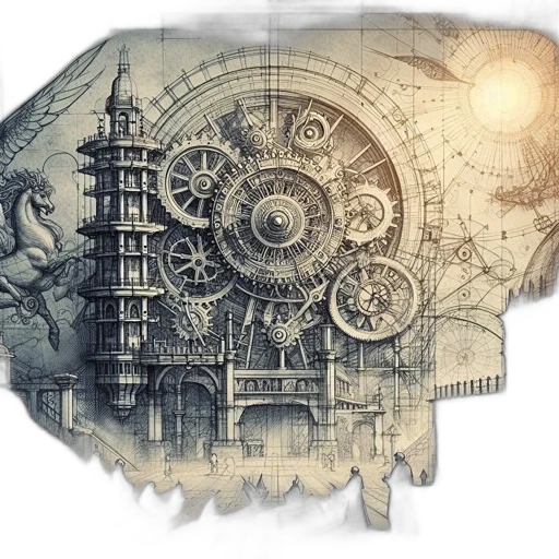 concept art, elaborate, scene, combines transparent PNG cut-out