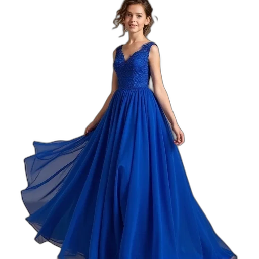 dress, blue, cinderella, girl transparent PNG cut-out