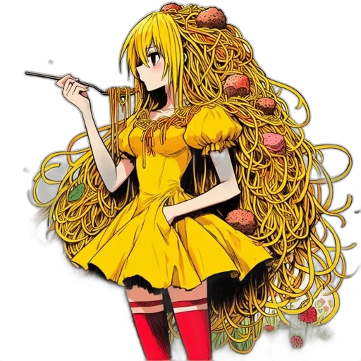 hair, dress, food, staff transparent PNG cut-out