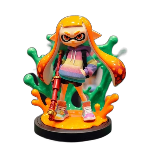 concept art, 3d render, neon, inkling-inspired transparent PNG cut-out