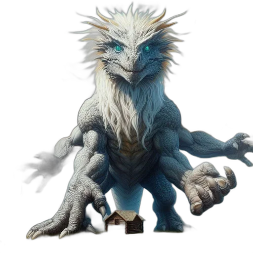 dragon, creature, animal, staff transparent PNG cut-out