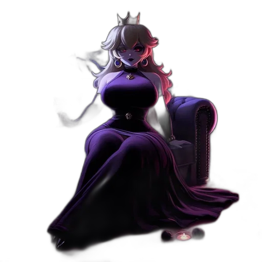 crown, dress, staff, robot transparent PNG cut-out