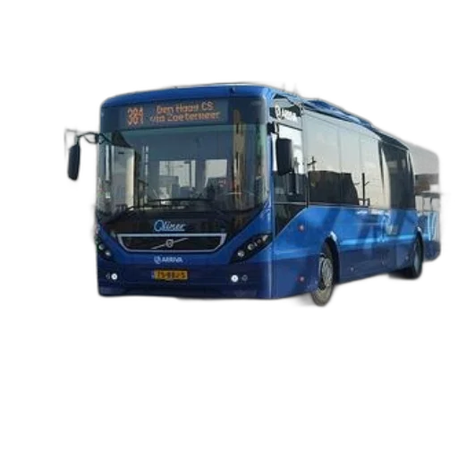 3d render, photorealistic, blue, bus transparent PNG cut-out