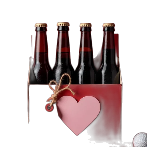 bottle, 3d render, valentine, day transparent PNG cut-out