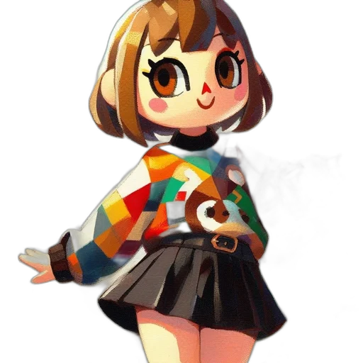 jacket, dress, staff, creature transparent PNG cut-out