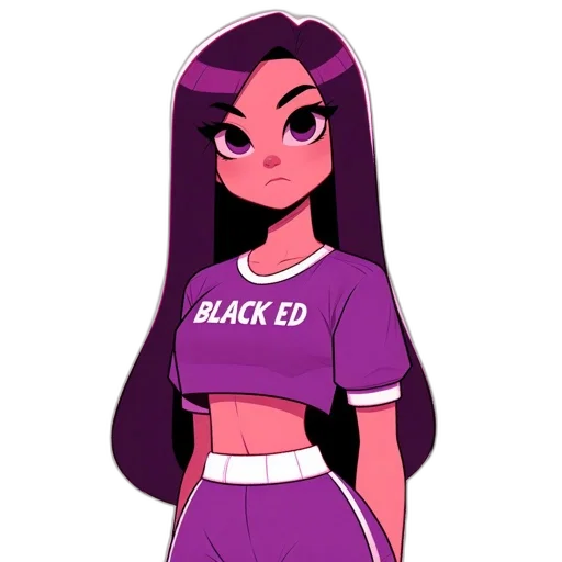 dress, hair, staff, cartoon transparent PNG cut-out