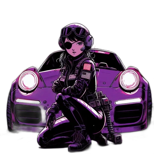 car, robot, cyberpunk, concept art transparent PNG cut-out