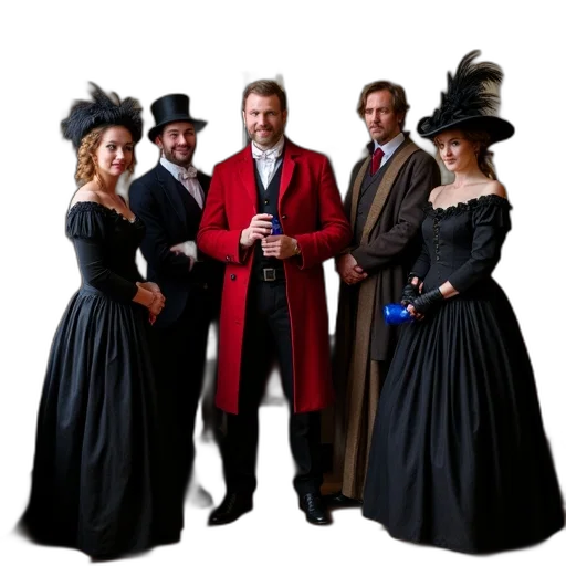 staff, hat, group, people transparent PNG cut-out