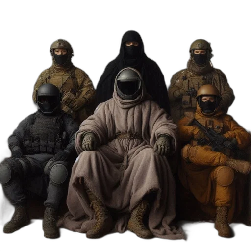 mask, staff, weapon, jacket transparent PNG cut-out