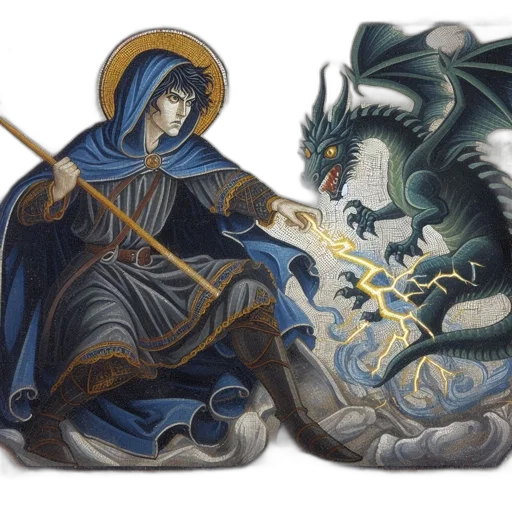 dragon, sword, fantasy art, concept art transparent PNG cut-out