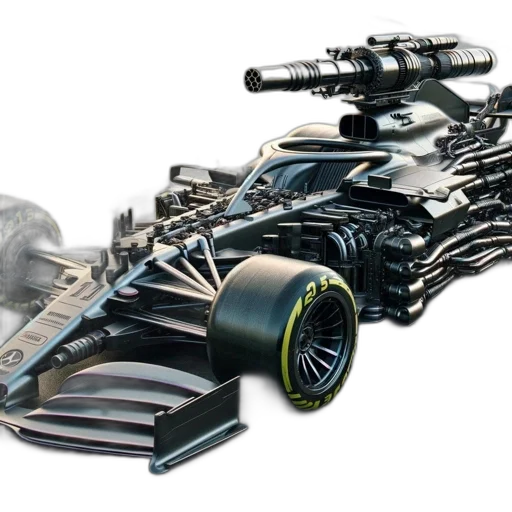 car, weapon, 3d render, concept art transparent PNG cut-out