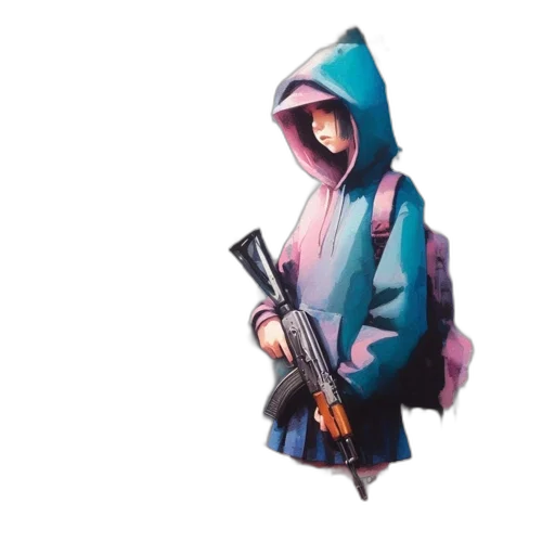 jacket, weapon, umbrella, staff transparent PNG cut-out