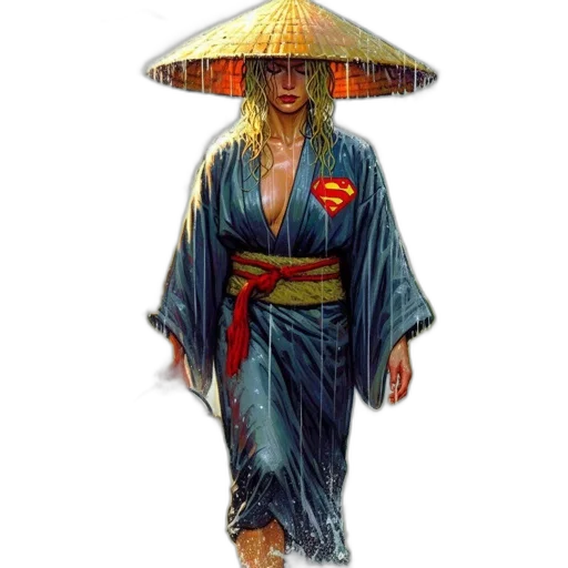 umbrella, staff, hat, dress transparent PNG cut-out