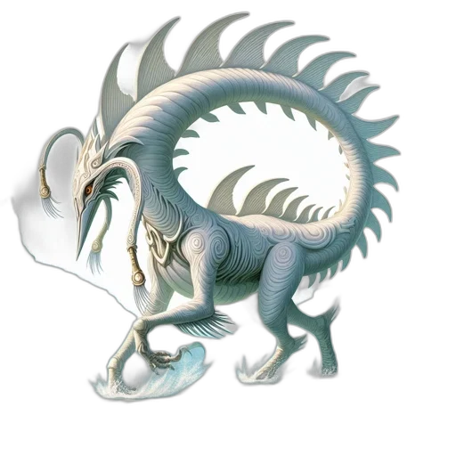 dragon, creature, animal, staff transparent PNG cut-out