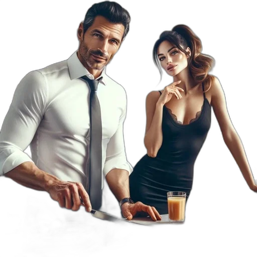 dress, concept art, photorealistic, city street transparent PNG cut-out