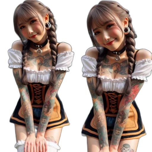 dress, robot, photorealistic, 3d render transparent PNG cut-out
