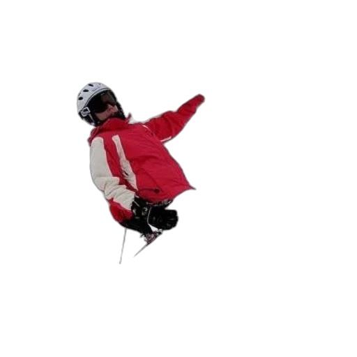 jacket, snowboarder, red, white transparent PNG cut-out