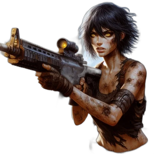 weapon, cyberpunk, concept art, comic book art transparent PNG cut-out