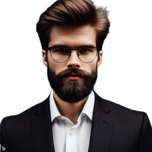 face, hair, jacket, staff transparent PNG cut-out
