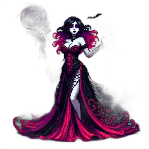 dress, fantasy art, concept art, pixel art transparent PNG cut-out