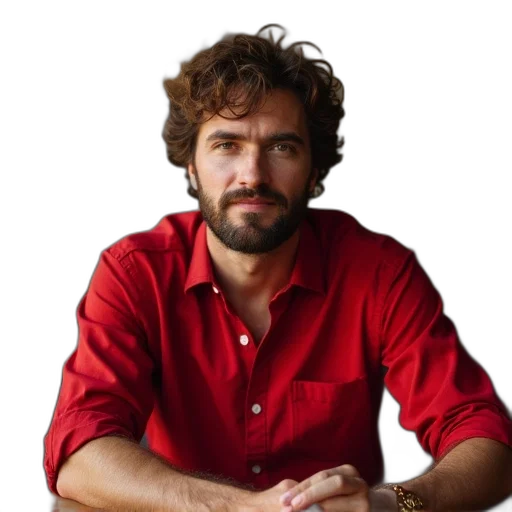 staff, jacket, face, hair transparent PNG cut-out