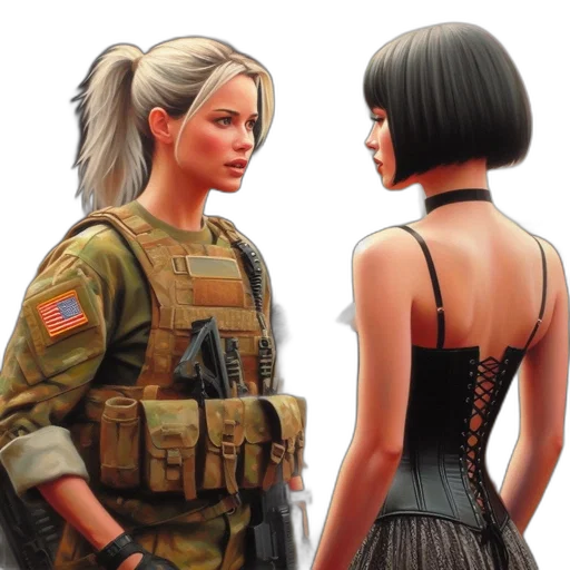 concept art, comic book art, photorealistic, 3d render transparent PNG cut-out