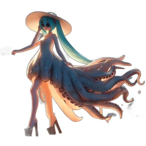 dress, creature, hair, dragon transparent PNG cut-out