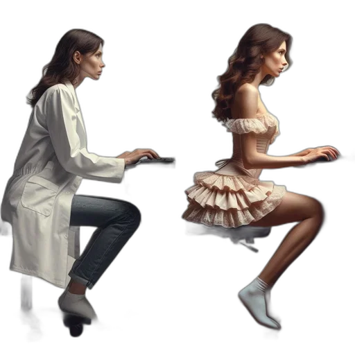 dress, shoes, concept art, pixel art transparent PNG cut-out