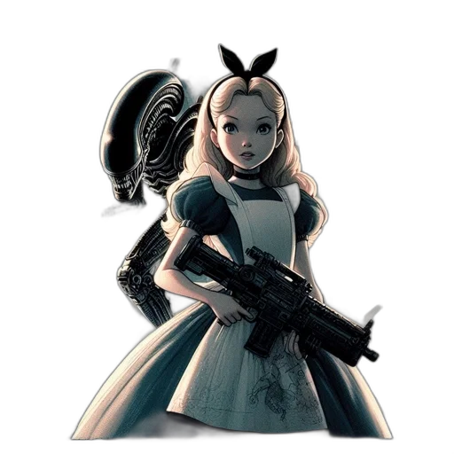 weapon, dress, robot, staff transparent PNG cut-out