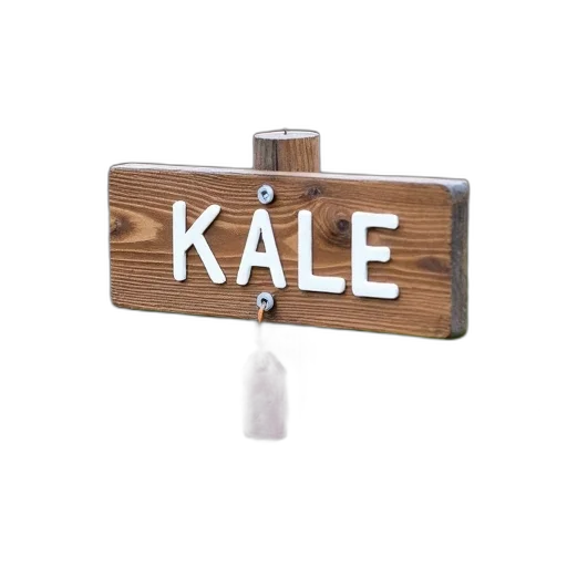 food, 3d render, wooden, sign transparent PNG cut-out