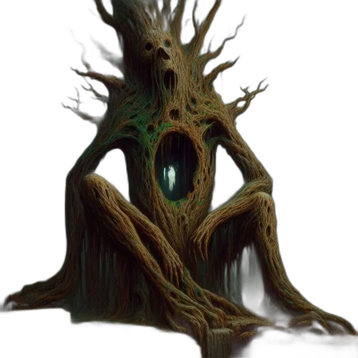 tree, creature, staff, crown transparent PNG cut-out
