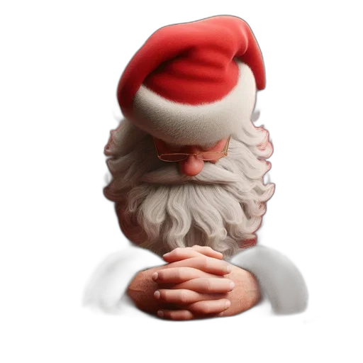 hat, 3d render, photorealistic, santa transparent PNG cut-out